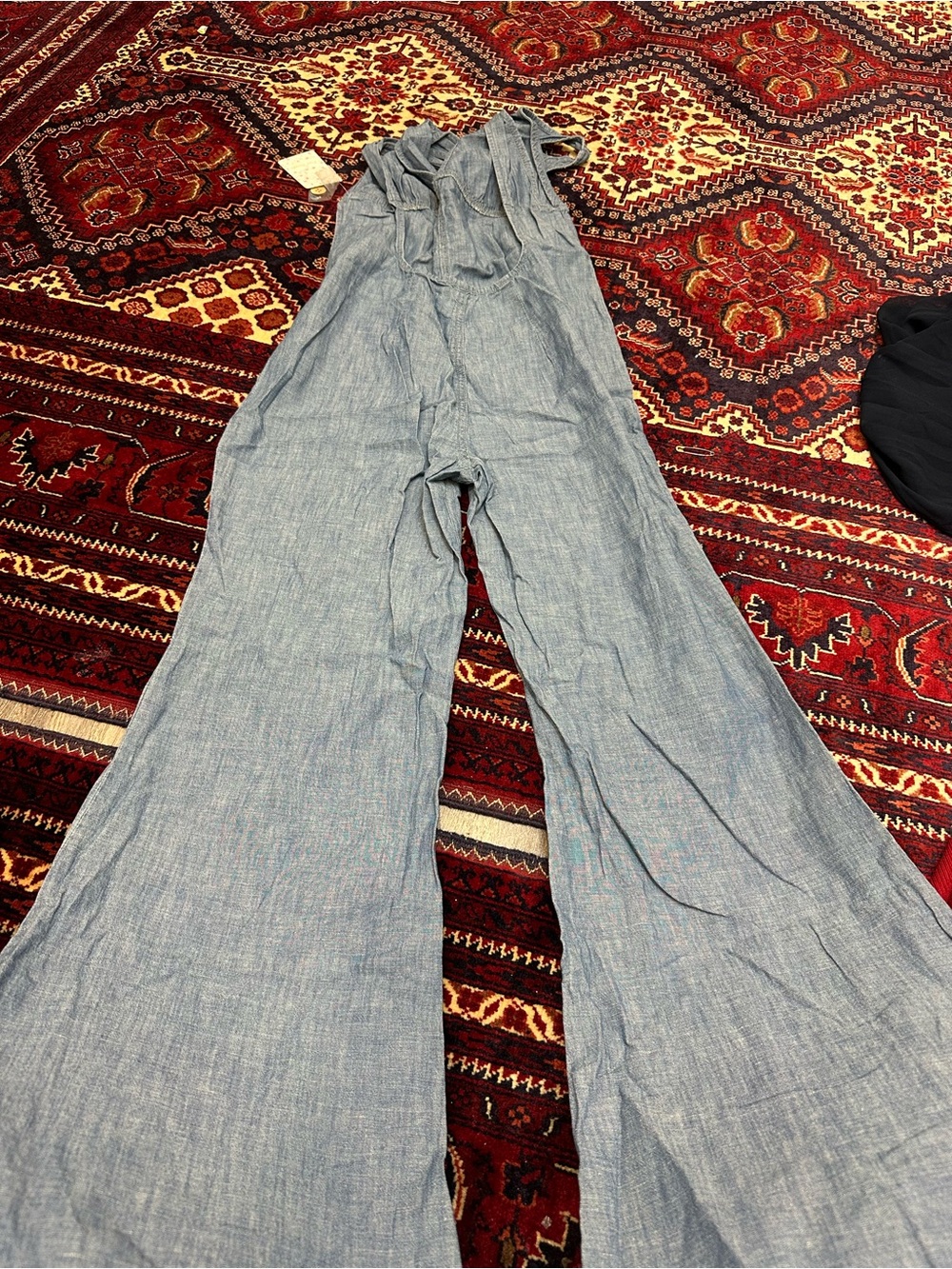 Free People Light Blue Denim Wide-Leg Jumpsuit - Picture 3 of 5